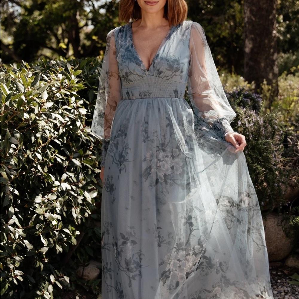 Baltic Born Sheer Blue Floral Gown